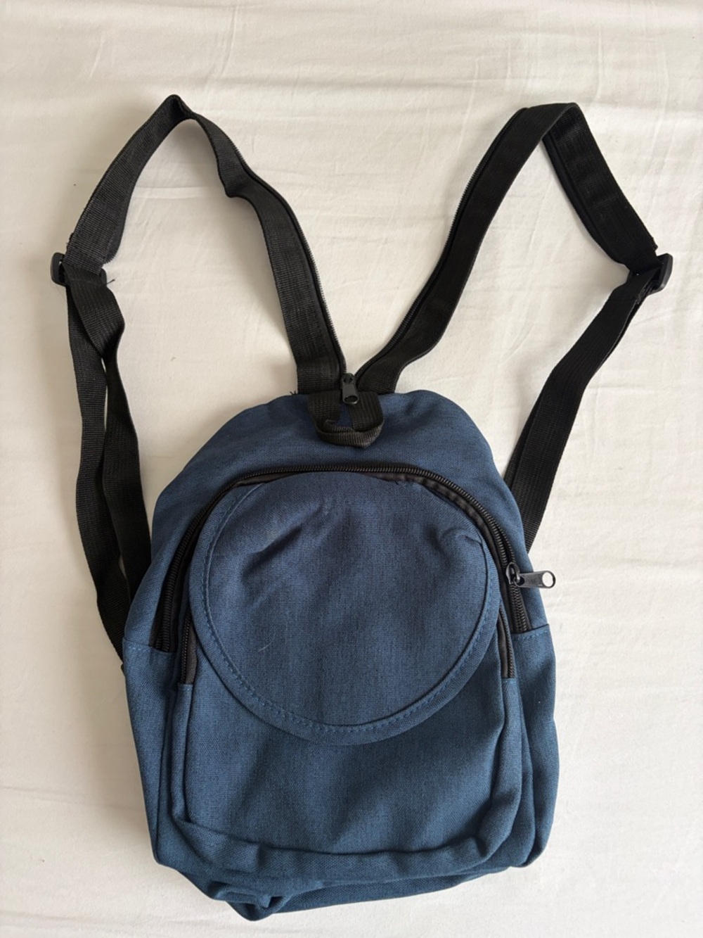 Casual Navy Canvas Biker Hikers Backpack